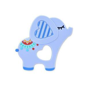 Jucarie de dentitie din silicon Lorelli Elephant Lucky, peste 3 luni, Albastru imagine