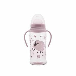 Biberon anticurgere cu manere Lorelli My Friend Mellow Rose, cu tetina lata, protejeaza gingiile, 6 luni+, 360 ml imagine