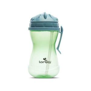 Biberon sport cu clips lateral Lorelli Blue Green, cu pai moale si flexibil, capac de protectie rotativ, 360 ml imagine