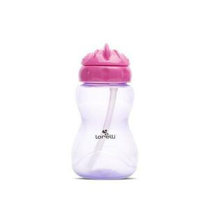 Biberon sport Lorelli Pink Purple, cu pai moale si flexibil, capac de protectie rotativ, 275 ml imagine
