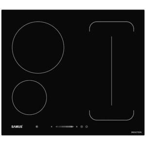 Plita incorporabila Samus PSI-64BG9, Inductie, 7000 W, 3 Zone de gatit (Negru) imagine