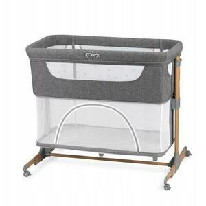 Pat 4in1 MoMi Smart Bed, Inaltime Reglabila, Cadru Poliester/Otel, 15kg, Gri imagine