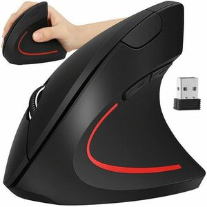 Mouse vertical wireless, ergonomic, universal, USB 2.4 GHz, 6 butoane, 1200 DPI imagine