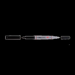 Marker permanent, negru, design slim, 2 capete, 1mm/0.5 mm imagine