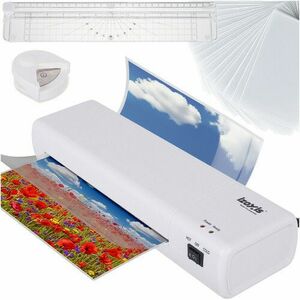 Set laminator A4, 150-250 microni, laminare la cald/rece, trimmer, dispozitiv rotunjire colturi, 60 plicuri imagine
