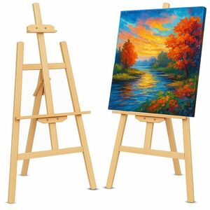 Sevalet pictura, inaltime reglabila, 139 cm, din lemn imagine
