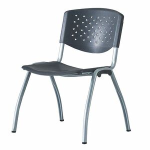 Scaun conferinta, spatar si sezut PP, stivuibil, model perforat, negru imagine