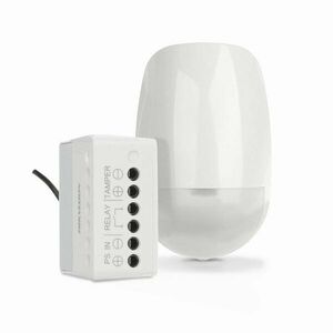 Kit detector de miscare PIR wireless si modul releu wireless NO/NC Hikvision AX PRO, 15 m, 85 grade, pet immunity, creep zone, 868 MHz imagine