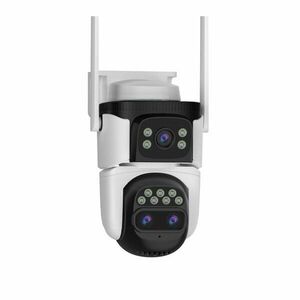 Camera supraveghere IP Speed Dome panoramica cu lentila duala WiFi 6 PT Vstarcam CS621ZR, 3 MP, 4+4+12 mm, microfon si difuzor, slot card, detectie om, auto tracking, color/IR noaptea, alarma vizuala/acustica, vizualizare de pe telefon imagine