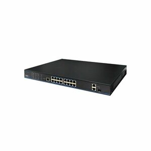 Switch rackabil cu 16 porturi PoE+ UTP3218TS-PSB, 2 porturi uplink, 1 port SFP, 270 W, 7.2 GB, 4000 MAC, cu management imagine