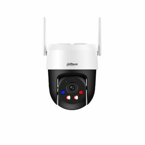 Camera supraveghere rotativa PT wireless IP WiFi6 cu iluminare duala Dahua P3AS-PV, 3MP, IR/lumina alba 30 m, 4 mm, alarma sonora si vizuala rosie-albastra, detectie om/vehicul cu AI, auto tracking, slot card, monitorizare 360 grade, microfon si difuzor imagine