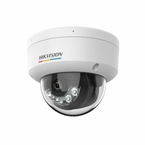 Camera supraveghere IP Dome cu iluminare duala Hikvision ColorVu DS-2CD1127G2H-LIU, 2 MP, 2.8 mm, IR/Lumina calda 30 m, microfon, ONVIF, PoE imagine