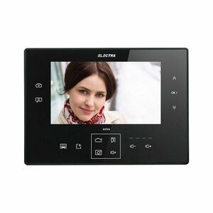 Videointerfon de interior Electra VTE.7S133.ELBTL, 100 fotografii, tastatura touch iluminata, 5 melodii apel, aparent , negru imagine