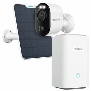 Kit camere supraveghere wireless WiFi cu panou solar si hub Reolink Argus 3E HUBXB310, 3 MP, 4 mm, IR / lumina alba 10 m, WiFi, detectie persoane / vehicule / animale, acumulator 6000mAh, microfon, difuzor, HUB inclus imagine