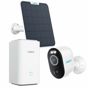 Kit camere supraveghere wireless WiFi cu panou solar si hub Reolink Argus 3 Pro HUBXB330, 4 MP, IR 10 m, color noaptea 10 m, PIR, sirena, 6000mAh, slot card, microfon, detectie oameni/vehicule, HUB inclus imagine