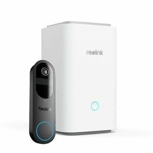 Kit sonerie wireless WiFi Dual Band cu Hub Reolink Video Doorbell D340B+HUB1, 4 MP, 1.2 mm, 2.4/5 GHz, 7000 mAh, PIR, microfon si difuzor, slot card, detectie miscare, card inclus imagine