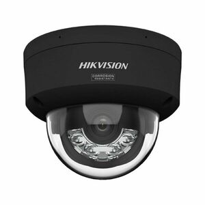 Camera supraveghere IP Dome cu iluminare duala Hikvision ColorVu DS-2CD2147G3-LIS2UY/BK, 4 MP, 2.8 mm, IR/lumina alba 30 m, microfon dual si difuzor, slot card, anti-coroziune, PoE, negru imagine