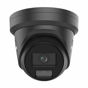 Camera supraveghere IP Dome cu iluminare duala Hikvision ColorVu DS-2CD2347G3-LIS2UY/SL/BK, 4 MP, 2.8 mm, IR/lumina alba 30 m, slot card, microfon dual si difuzor, anti-coroziune, sirena, lumina stroboscopica, PoE, negru imagine