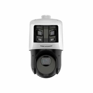 Camera supraveghere IP PTZ Speed Dome panoramica Hikvision Acusense TandemVu DS-2SE4C425MWG-E/26(F0), 6+4 MP, 4.8-120 mm / 2.8 mm, IR 100 m, lumina alba 30 m, slot card, 25x, PoE imagine