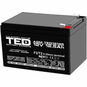 Acumulator AGM VRLA TED TED002754, 12 V, 12.5 Ah, F2 imagine