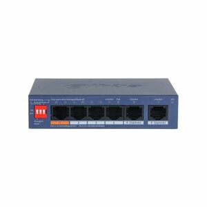 Switch PoE cu 6 porturi Dahua CS4006-4ET2GT-60, buget 60 W, 2x Gigabit uplink, 4.8 Gbps, 3.57 Mpps, Layer 2, cu management imagine