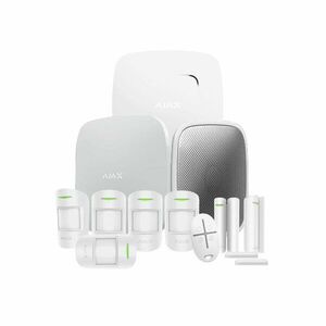 Sistem de alarma wireless Ajax Smart StarterKit 4G, Ethernet + 2x slot SIM, 868 MHz, 2000 m, tamper, back-up, alb imagine
