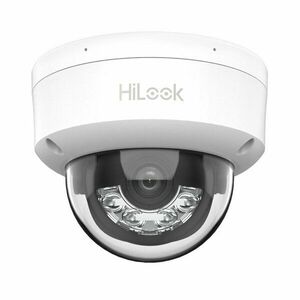 Camera supraveghere IP Dome cu iluminare duala Hikvision HiLook IPC-D120HA-LU, 2 MP, IR/lumina alba 30 m, 2.8 mm, microfon, detectare miscare, PoE imagine