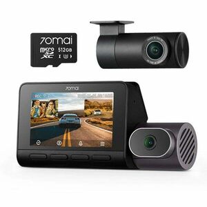 Camera auto cu lentila duala + camera spate RC41 70Mai T800-41-512G, 4K, WiFi 6, ecran 3 inch, GPS, HDR, ADAS, 146 grade, preinregistrare, night vision, slot card, microfon si difuzor, control prin aplicatie, card inclus imagine