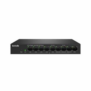 Router PoE Gigabit Tenda G0-8G-POE, 9 porturi, 8 porturi PoE, 940 Mbps, buget 95 W, cu management imagine