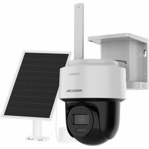 Camera supraveghere PT 4G LTE cu panou solar Hikvision DS-2CFSP4/4G, 4 MP, 2.8 mm, IR/lumina alba 30 m, microfon si difuzor, slot card, acumulator 9000 mAh, smart auto tracking, suporta AOV 24/7, vizualizare de pe telefon imagine