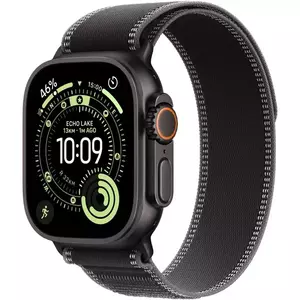 Smartwatch Apple Watch Ultra 3 GPS + Cellular 49mm Carcasa Black Titanium Bratara Black/Charcoal Trail Loop - M/L imagine