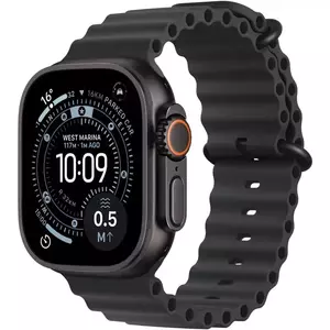 Smartwatch Apple Watch Ultra 3 GPS + Cellular 49mm Carcasa Black Titanium Bratara Black Ocean Band imagine