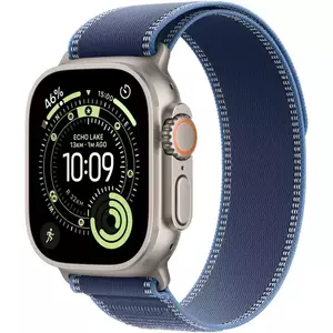 Smartwatch Apple Watch Ultra 3 GPS + Cellular 49mm Carcasa Natural Titanium Bratara Blue/Bright Blue Trail Loop - M/L imagine
