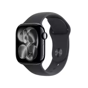 Smartwatch Apple Watch 11 GPS + Cellular 42mm Carcasa Jet Black Aluminium Bratara Black Sport Band - S/M imagine