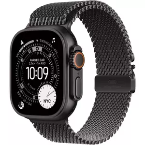Smartwatch Apple Watch Ultra 3 GPS + Cellular 49mm Carcasa Black Titanium Bratara Black Titanium Milanese Loop - Medium imagine