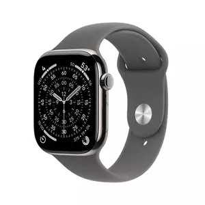 Smartwatch Apple Watch 11 GPS + Cellular 42mm Carcasa Natural Titanium Bratara Stone Grey Sport Band - S/M imagine