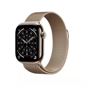 Smartwatch Apple Watch 11 GPS + Cellular 46mm Carcasa Gold Titanium Bratara Gold Milanese Loop - S/M imagine