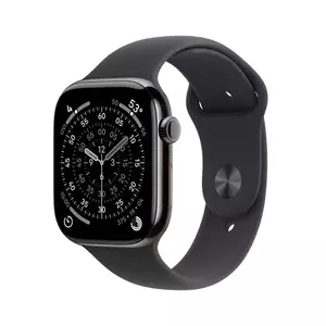Smartwatch Apple Watch 11 GPS + Cellular 46mm Carcasa Slade Titanium Bratara Black Sport Band - S/M imagine