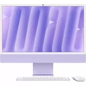 Sistem All-In-One Apple iMac 2024 24" Retina 4.5K Apple M4 8-core CPU 8-core GPU RAM 16GB SSD 256GB Tastatura INT Mac OS Sequoia Purple imagine