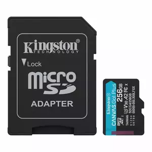 Card de memorie Kingston Canvas Go Plus 256GB Micro SDXC UHS-I U3 V30 A2 + Adaptor SD imagine
