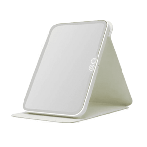 Oglinda Mica Alba Portabila Patrata cu LED pentru Machiaj si Suport Pliabil imagine