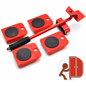 Kit Mutat Mobilier 4 Platforme cu roti + 1 Parghie metalica imagine