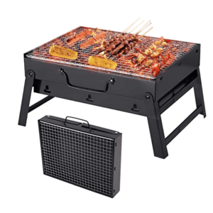 UB Gratar portabil tip valiza pentru gradina camping plaja din metal negru 27cmx35cmx23cm imagine