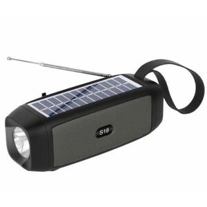 UB Boxa Portabila S18 Gri Bluetooth USB Radio Lanterna cu incarcare solara TAI imagine
