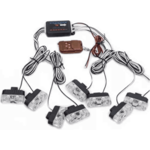 Kit 8 lumini stroboscop 7 functii 12V Galben imagine