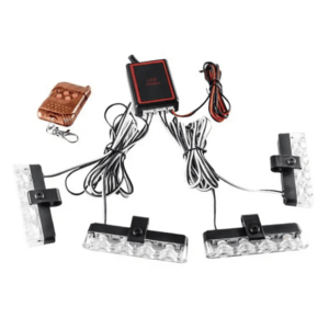 Set 4 stroboscoape cu 4 leduri lumina Albastra si Telecomanda imagine