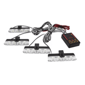 Set 4 stroboscoape pentru grila cu 4 leduri lumina galbena telecomana imagine