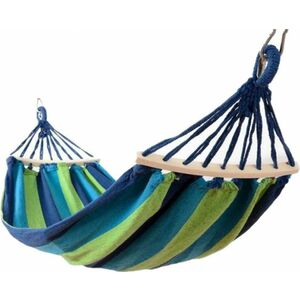 Hamac VERDE cu bara de lemn 80x200 din bumbac imagine