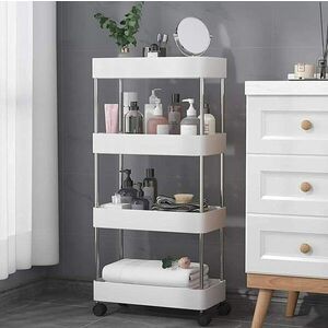 Suport depozitare cu 4 rafturi tip carucior modular pentru baie sau bucatarie imagine