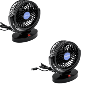 Set 2 Ventilatoare portabile pentru masina 15W negru MARS 306 imagine